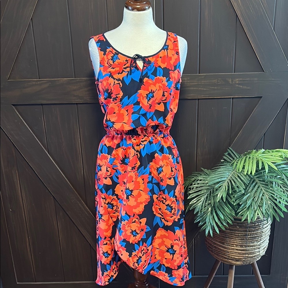 Tommy Hilfiger Pink and Blue Sundress Sleeveless Scoop Neck Resort Wear